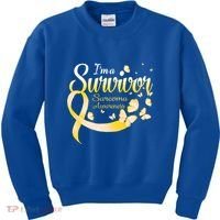 I'm A Survivor Sarcoma Awareness Butterfly Cute Gift Kids Sweatshirt thumb 0