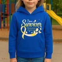 I'm A Survivor Sarcoma Awareness Butterfly Cute Gift Kids Hoodie thumb 3