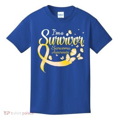 I'm A Survivor Sarcoma Awareness Butterfly Cute Gift Kids T-Shirt