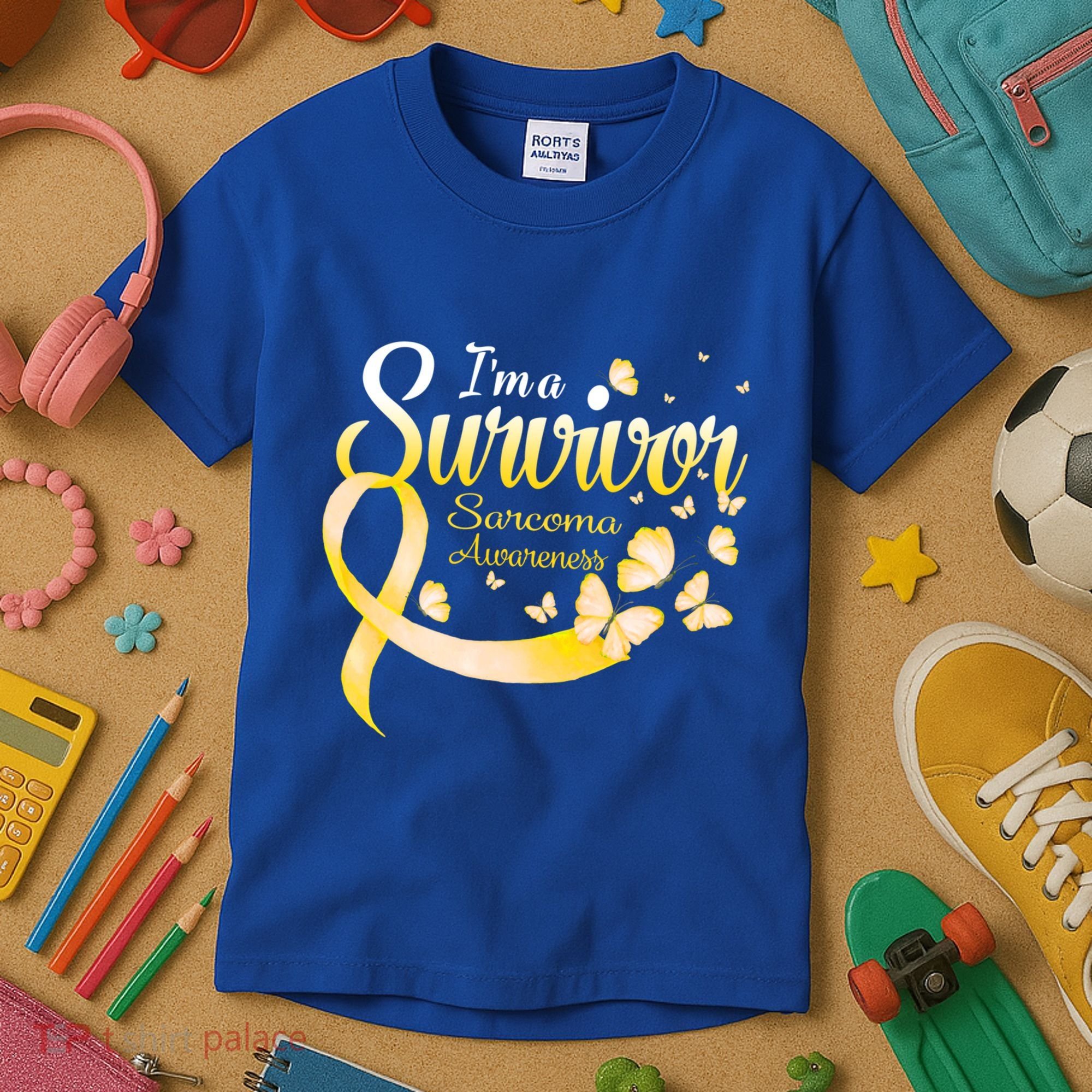 I'm A Survivor Sarcoma Awareness Butterfly Cute Gift Kids T-Shirt