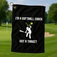 IM A Softball Coach Not A Target Golf Towel thumb 1