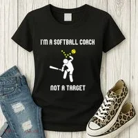 IM A Softball Coach Not A Target Women's T-Shirt thumb 3