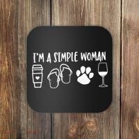 I'm A Simple Woman Coffee Flip Flops Dog Wine Coaster thumb 0