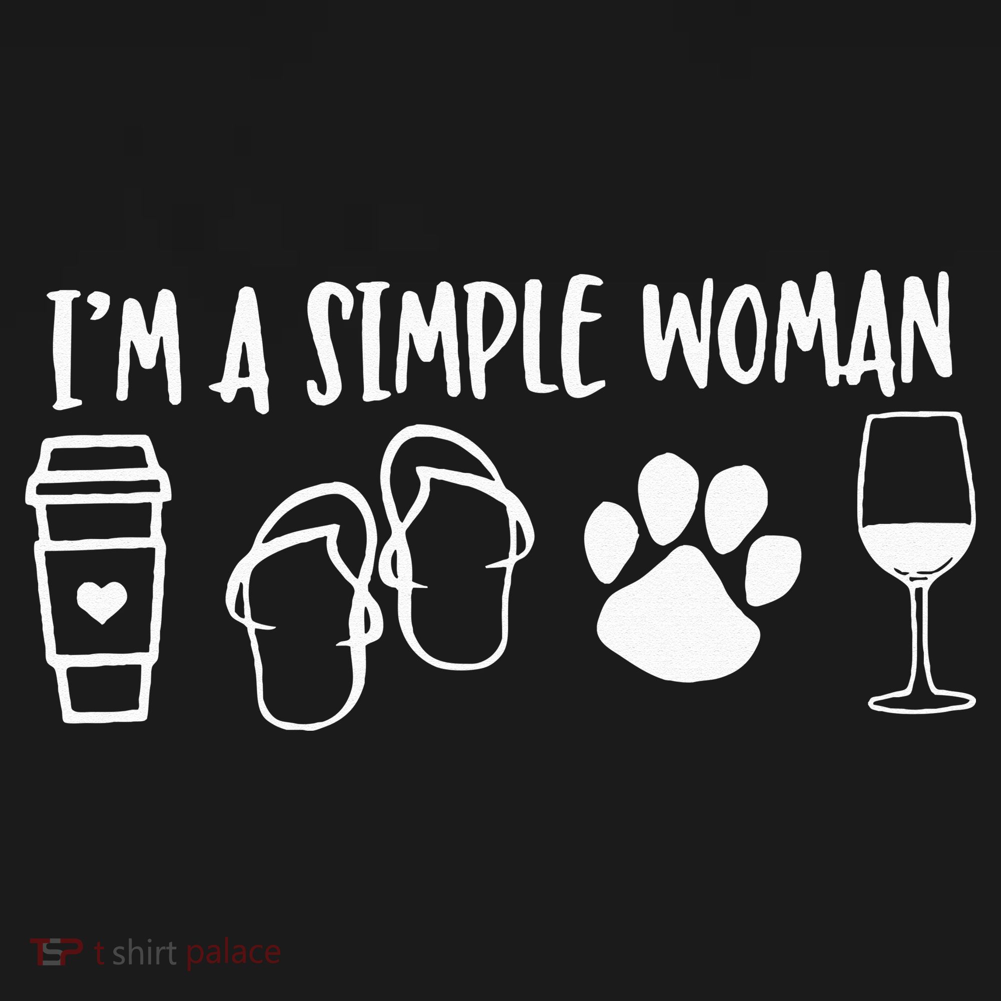 I'm A Simple Woman Coffee Flip Flops Dog Wine Women's Hoodie