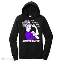 I Am Stronger Than Lupus #Nevergiveup Lupus Awareness Ribbon Cute Gift Women's Hoodie thumb 0