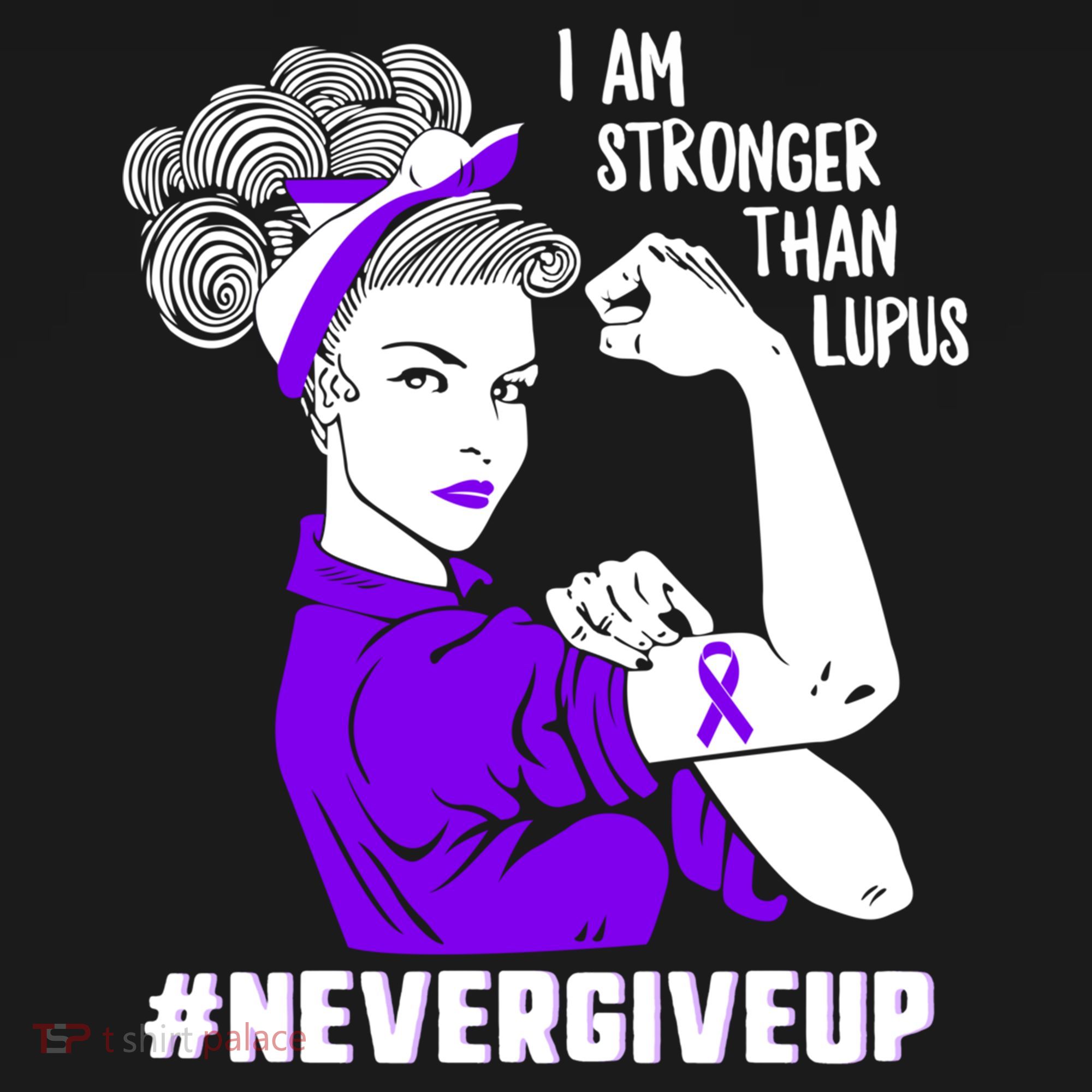 I Am Stronger Than Lupus #Nevergiveup Lupus Awareness Ribbon Cute Gift Women's Hoodie