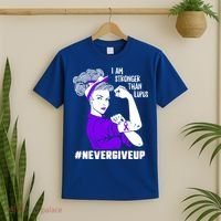 I Am Stronger Than Lupus #Nevergiveup Lupus Awareness Ribbon Cute Gift T-Shirt thumb 2