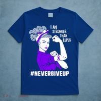 I Am Stronger Than Lupus #Nevergiveup Lupus Awareness Ribbon Cute Gift T-Shirt thumb 5