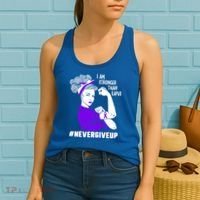 I Am Stronger Than Lupus #Nevergiveup Lupus Awareness Ribbon Cute Gift Women's Tank Top thumb 2