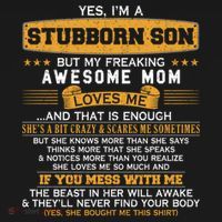 I'm A Stubborn Son Of Awesome Mom Funny Saying Lucky Son Great Gift Women's Hoodie thumb 2