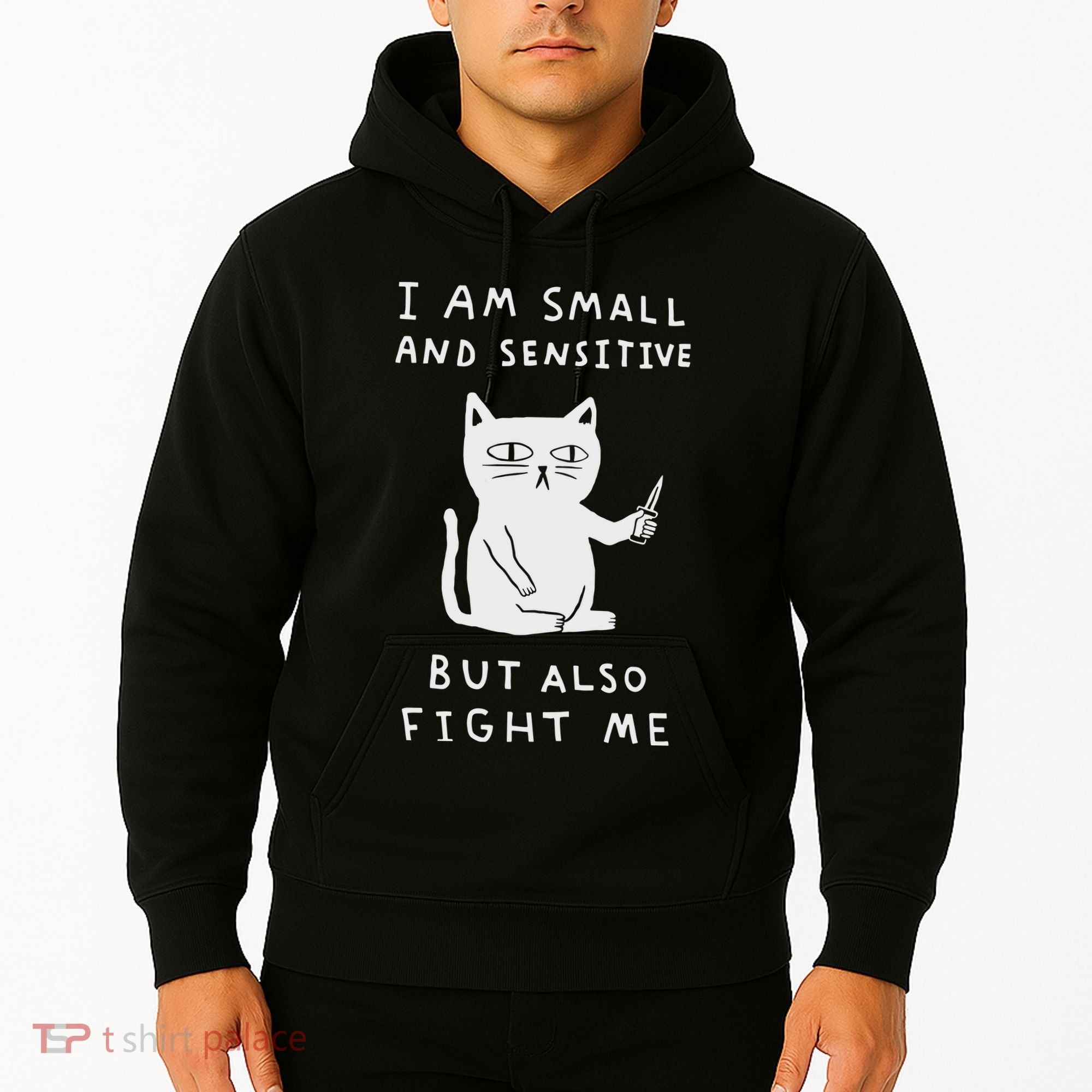I Am Small And Sensitive But Also Fight Me Cat Hoodie