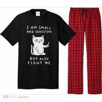 I Am Small And Sensitive But Also Fight Me Cat Pajama Set thumb 0