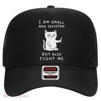 I Am Small And Sensitive But Also Fight Me Cat Hat thumb 0