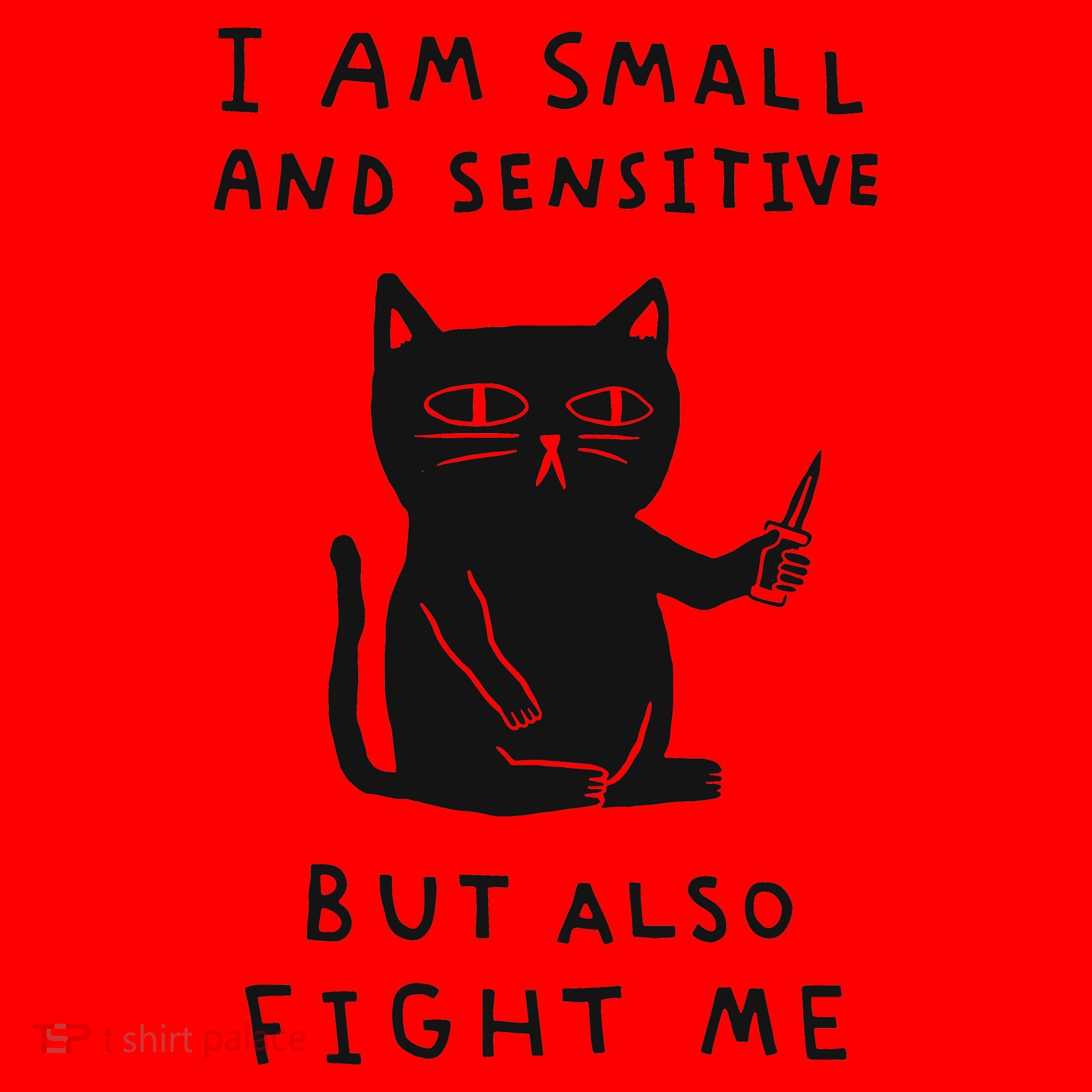 I Am Small And Sensitive But Also Fight Me Cat Santa Hat