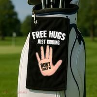 Introvert Anti Social Free Hugs Just Ding Don't Touch Me Gift Golf Towel thumb 2