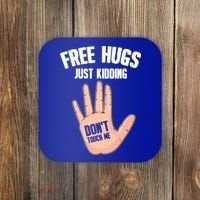 Introvert Anti Social Free Hugs Just Ding Don't Touch Me Gift Coaster thumb 0