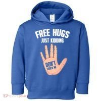 Introvert Anti Social Free Hugs Just Ding Don't Touch Me Gift Toddler Hoodie thumb 0