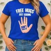 Introvert Anti Social Free Hugs Just Ding Don't Touch Me Gift Women's T-Shirt thumb 2