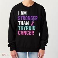 I Am Stronger Than Thyroid Cancer Survivor Awareness Gift Women's Sweatshirt thumb 0
