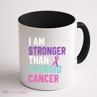 I Am Stronger Than Thyroid Cancer Survivor Awareness Gift Coffee Mug thumb 1