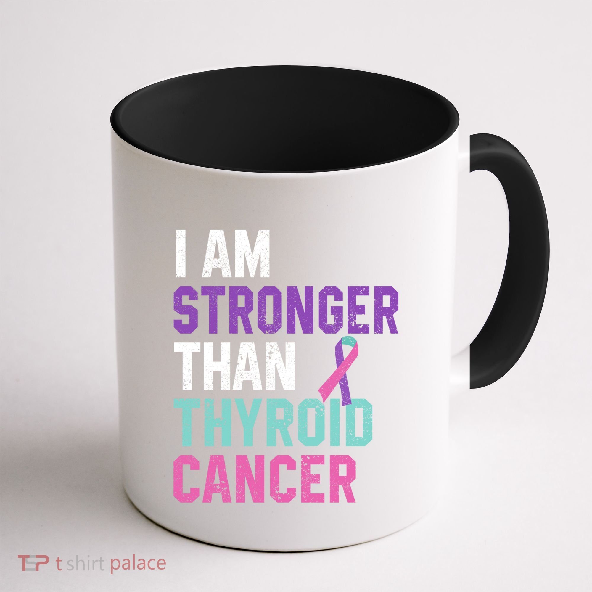 I Am Stronger Than Thyroid Cancer Survivor Awareness Gift Coffee Mug