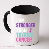 I Am Stronger Than Thyroid Cancer Survivor Awareness Gift Coffee Mug thumb 0