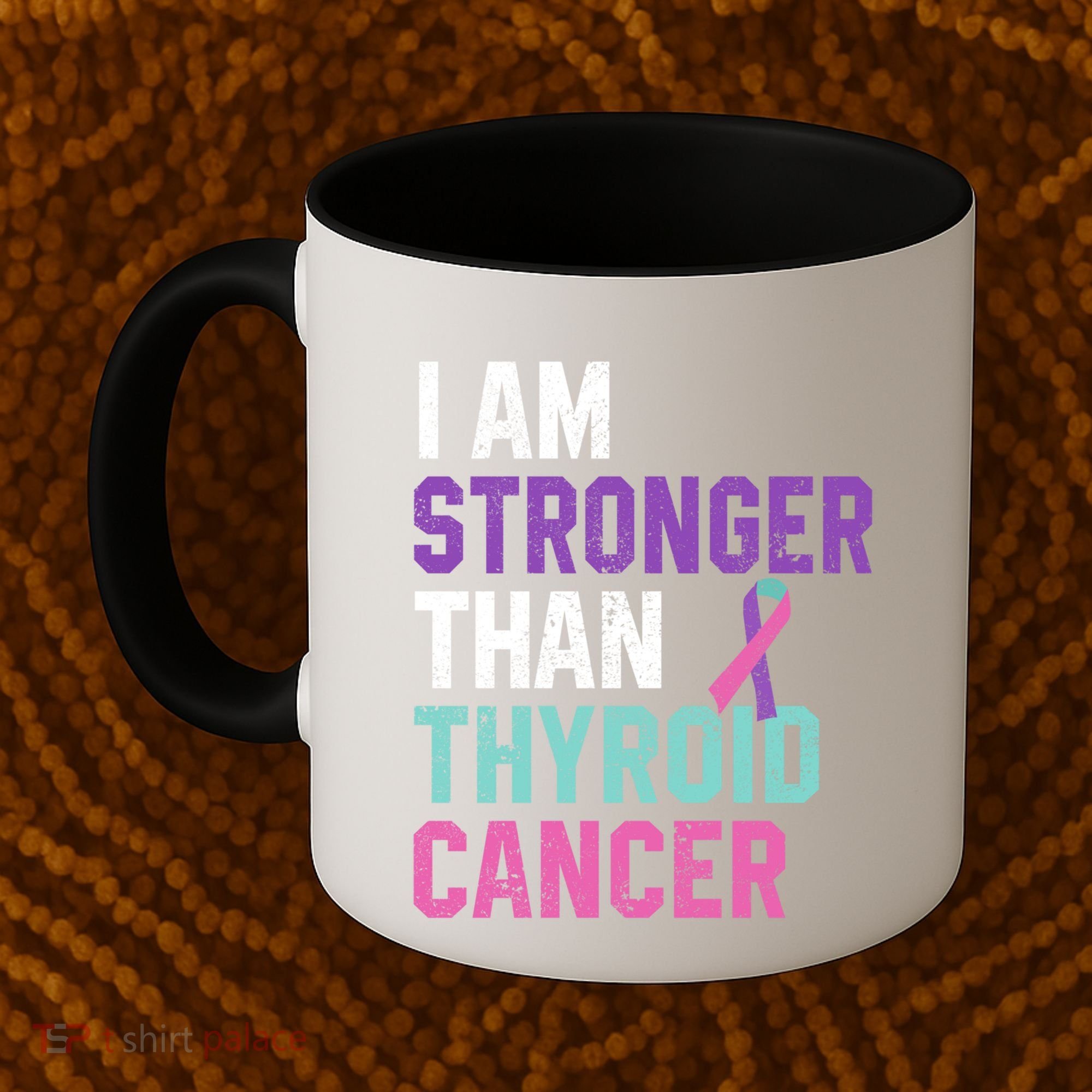 I Am Stronger Than Thyroid Cancer Survivor Awareness Gift Coffee Mug