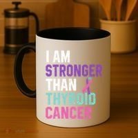 I Am Stronger Than Thyroid Cancer Survivor Awareness Gift Coffee Mug thumb 4