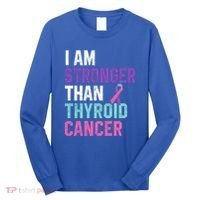 I Am Stronger Than Thyroid Cancer Survivor Awareness Gift Long Sleeve Shirt thumb 0
