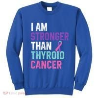 I Am Stronger Than Thyroid Cancer Survivor Awareness Gift Sweatshirt thumb 0