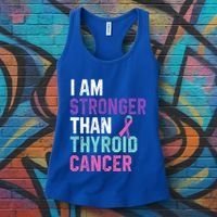 I Am Stronger Than Thyroid Cancer Survivor Awareness Gift Women's Tank Top thumb 3