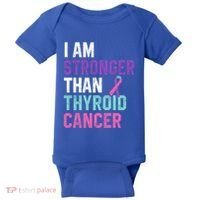 I Am Stronger Than Thyroid Cancer Survivor Awareness Gift Baby Bodysuit thumb 0