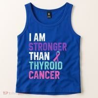 I Am Stronger Than Thyroid Cancer Survivor Awareness Gift Tank Top thumb 2