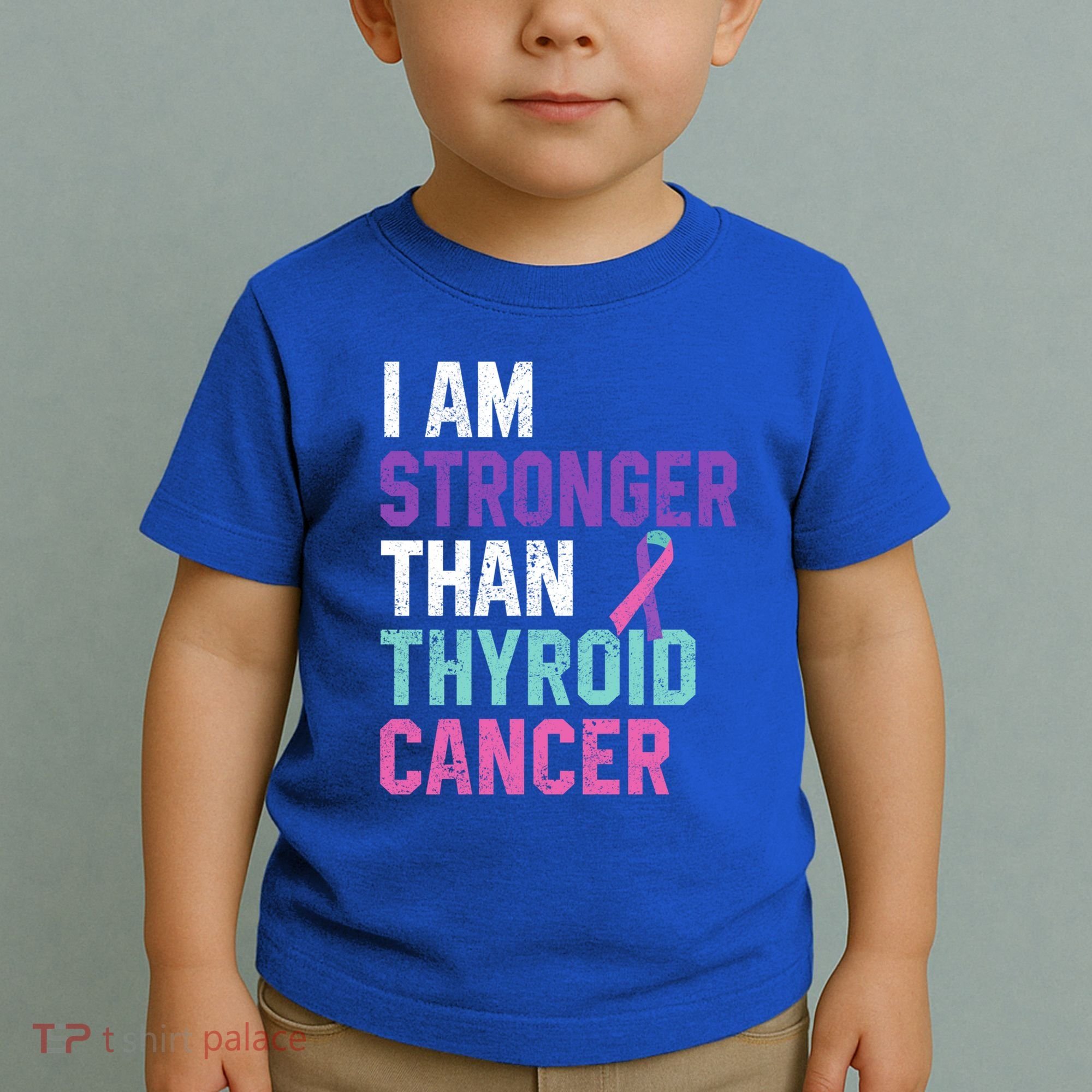 I Am Stronger Than Thyroid Cancer Survivor Awareness Gift Toddler T-Shirt