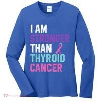 I Am Stronger Than Thyroid Cancer Survivor Awareness Gift Women's Long Sleeve Shirt thumb 0