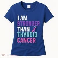 I Am Stronger Than Thyroid Cancer Survivor Awareness Gift Women's T-Shirt thumb 0
