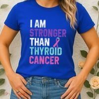 I Am Stronger Than Thyroid Cancer Survivor Awareness Gift Women's T-Shirt thumb 2