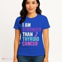I Am Stronger Than Thyroid Cancer Survivor Awareness Gift Women's T-Shirt thumb 4