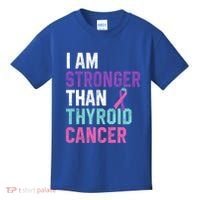 I Am Stronger Than Thyroid Cancer Survivor Awareness Gift Kids T-Shirt thumb 0