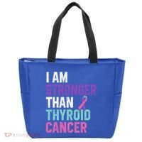 I Am Stronger Than Thyroid Cancer Survivor Awareness Gift Tote Bag thumb 0