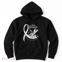 Im A Survivor Lung Cancer Dragonfly White Ribbon Hoodie thumb 0