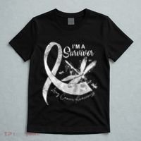 Im A Survivor Lung Cancer Dragonfly White Ribbon T-Shirt thumb 5