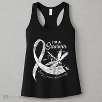 Im A Survivor Lung Cancer Dragonfly White Ribbon Women's Tank Top thumb 3