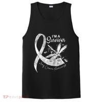 Im A Survivor Lung Cancer Dragonfly White Ribbon PosiCharge Competitor Tank thumb 0
