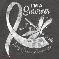 Im A Survivor Lung Cancer Dragonfly White Ribbon Vector Backpack thumb 2