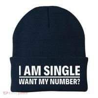 I Am Single Want My Number Beanie thumb 0