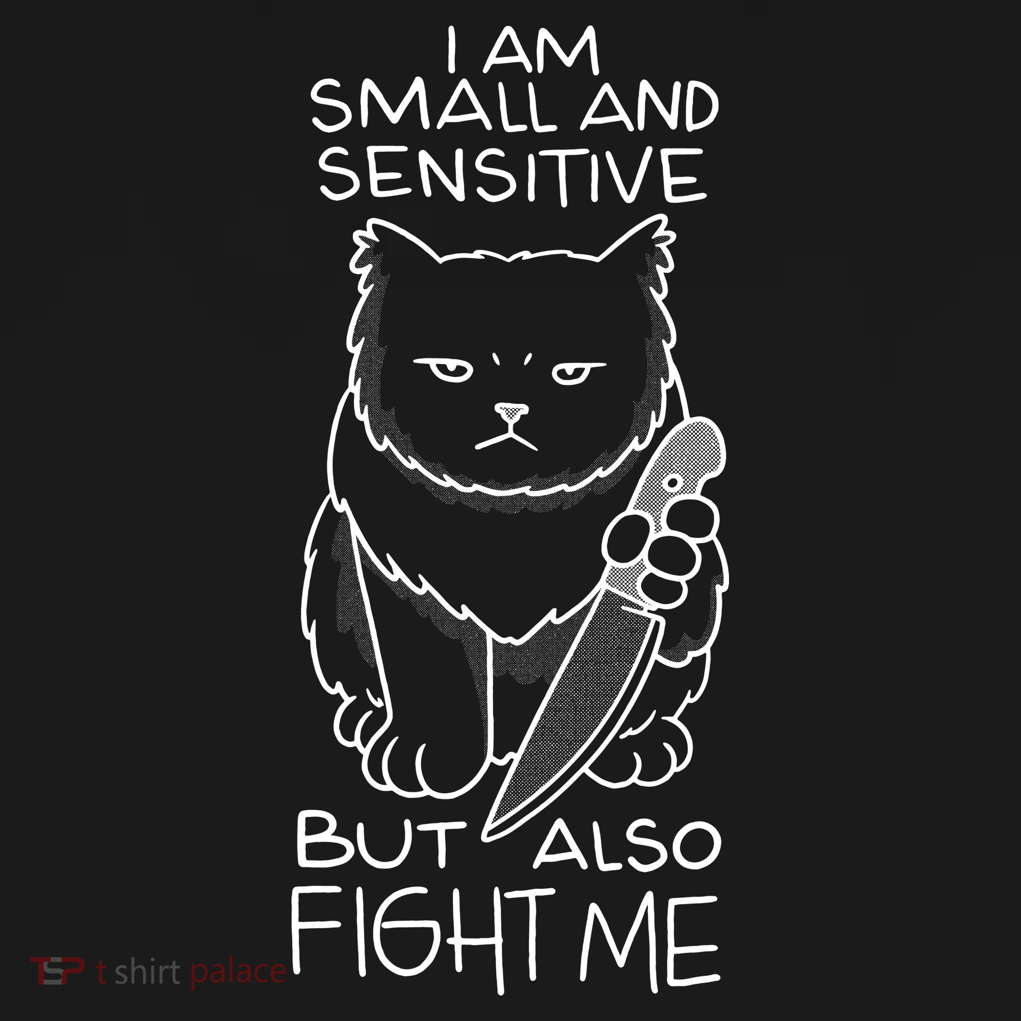I Am Small And Sensitive But Also Fight Me Funny Cat Coaster