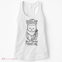 I Am Small And Sensitive But Also Fight Me Funny Cat Women's Tank Top thumb 0