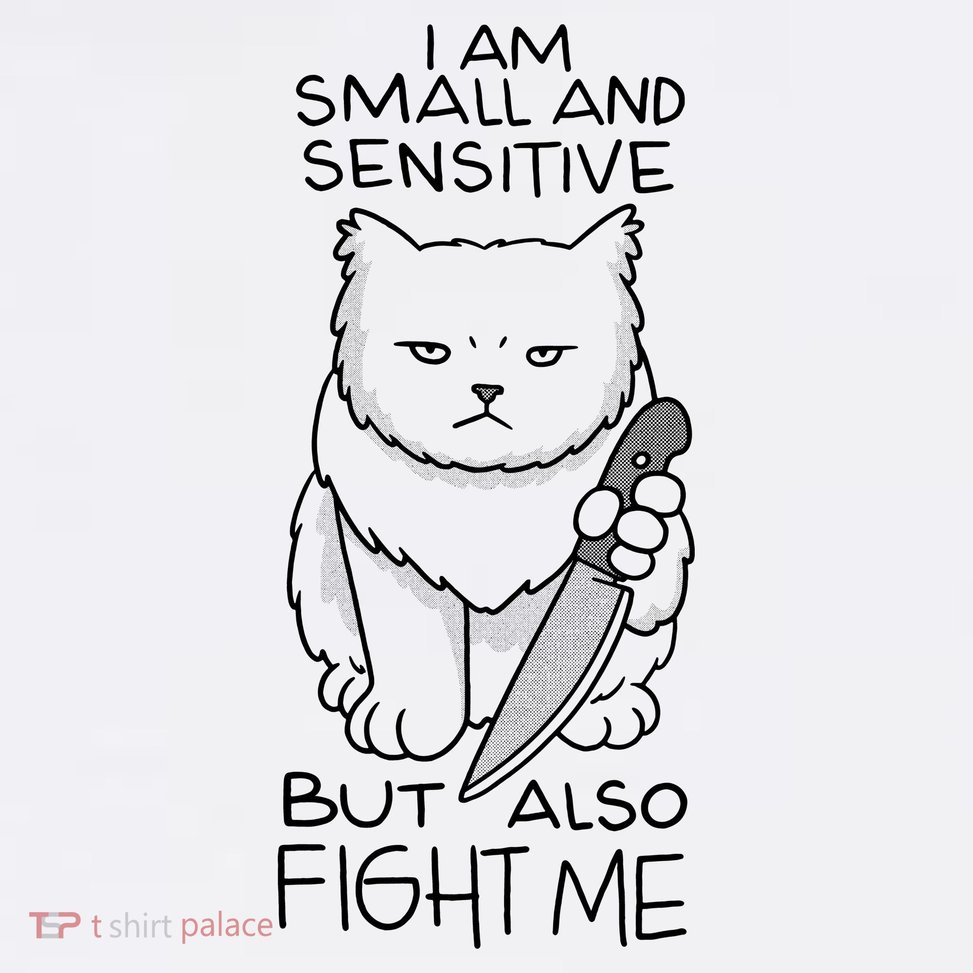 I Am Small And Sensitive But Also Fight Me Funny Cat Women's Tank Top
