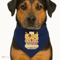 Im A Side Chick Funny Thanksgiving Dinner USA-Made Doggie Bandana thumb 1